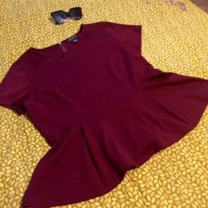 Wine peplum top